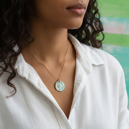 The Portico Necklace - Textured Enamel