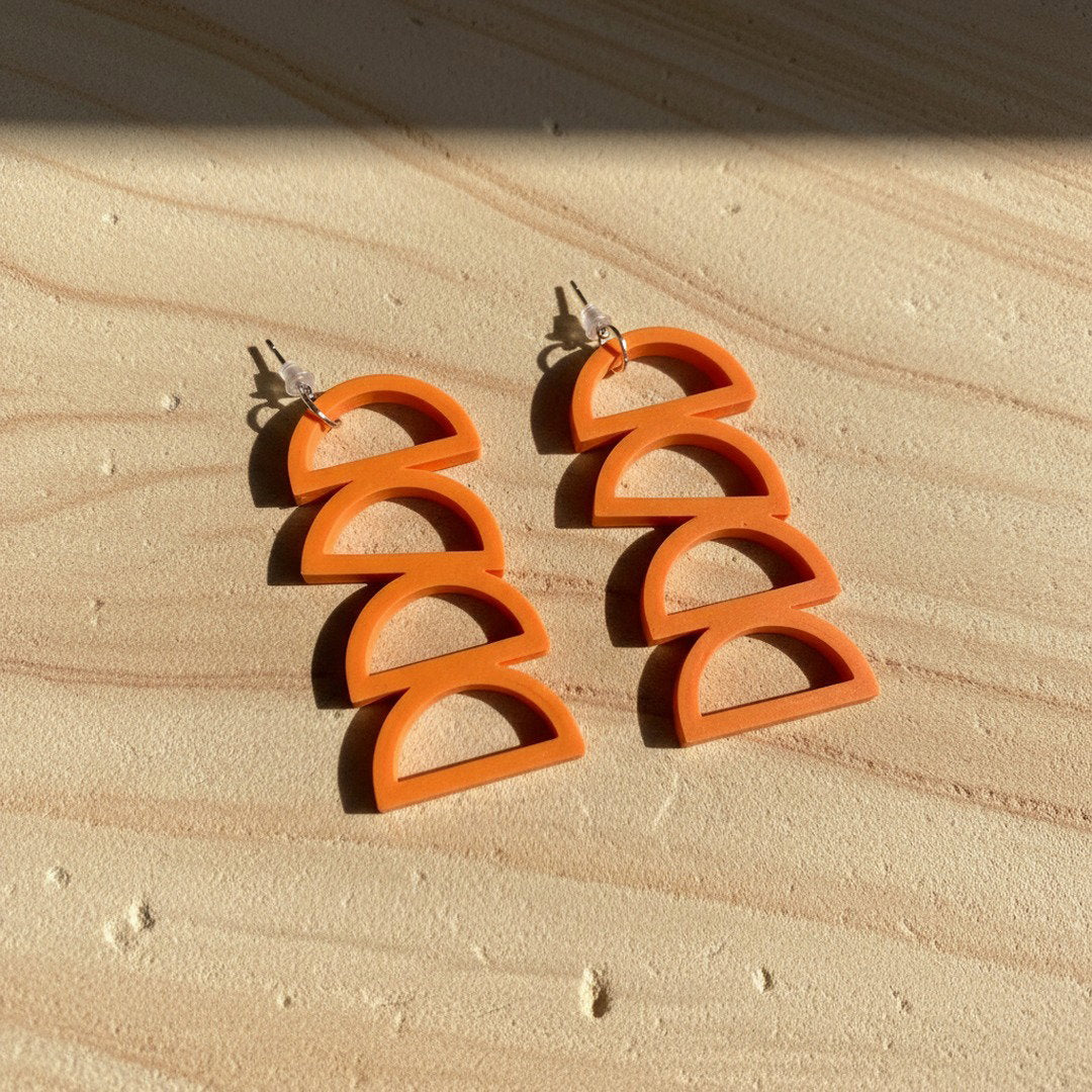 Red Arc Earrings