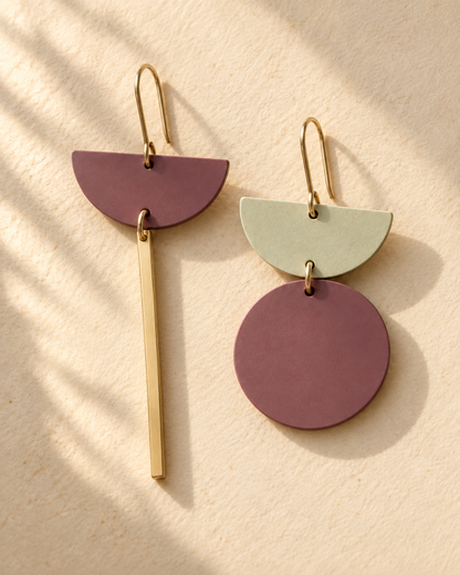Equilibrium Earrings (Deep Burgundy)