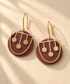 Pendulum Earrings in Deep Burgundy