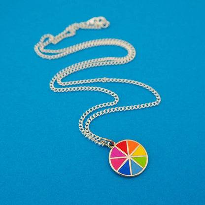 Bright Colour Wheel Charm Necklace