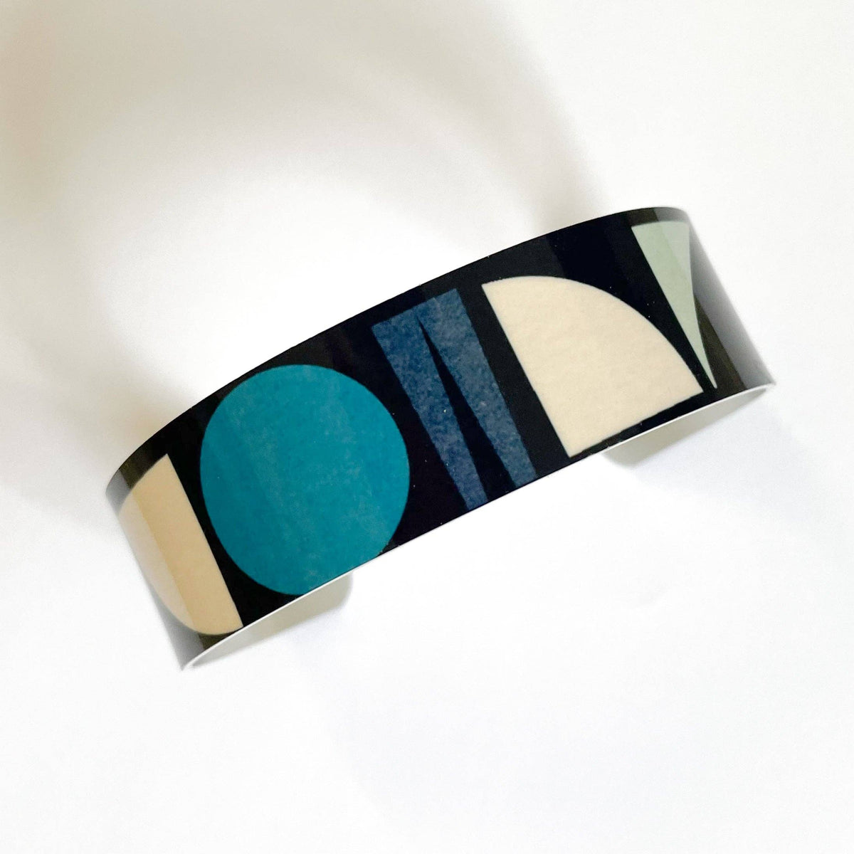 Bauhaus Teal + Blue Cuff – Aluminum – Atelier Modernista