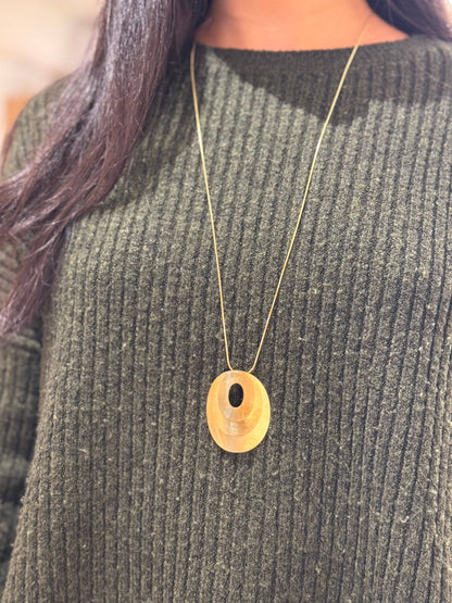 Kinny Matte Gold Long Geometric Necklace – Atelier Modernista