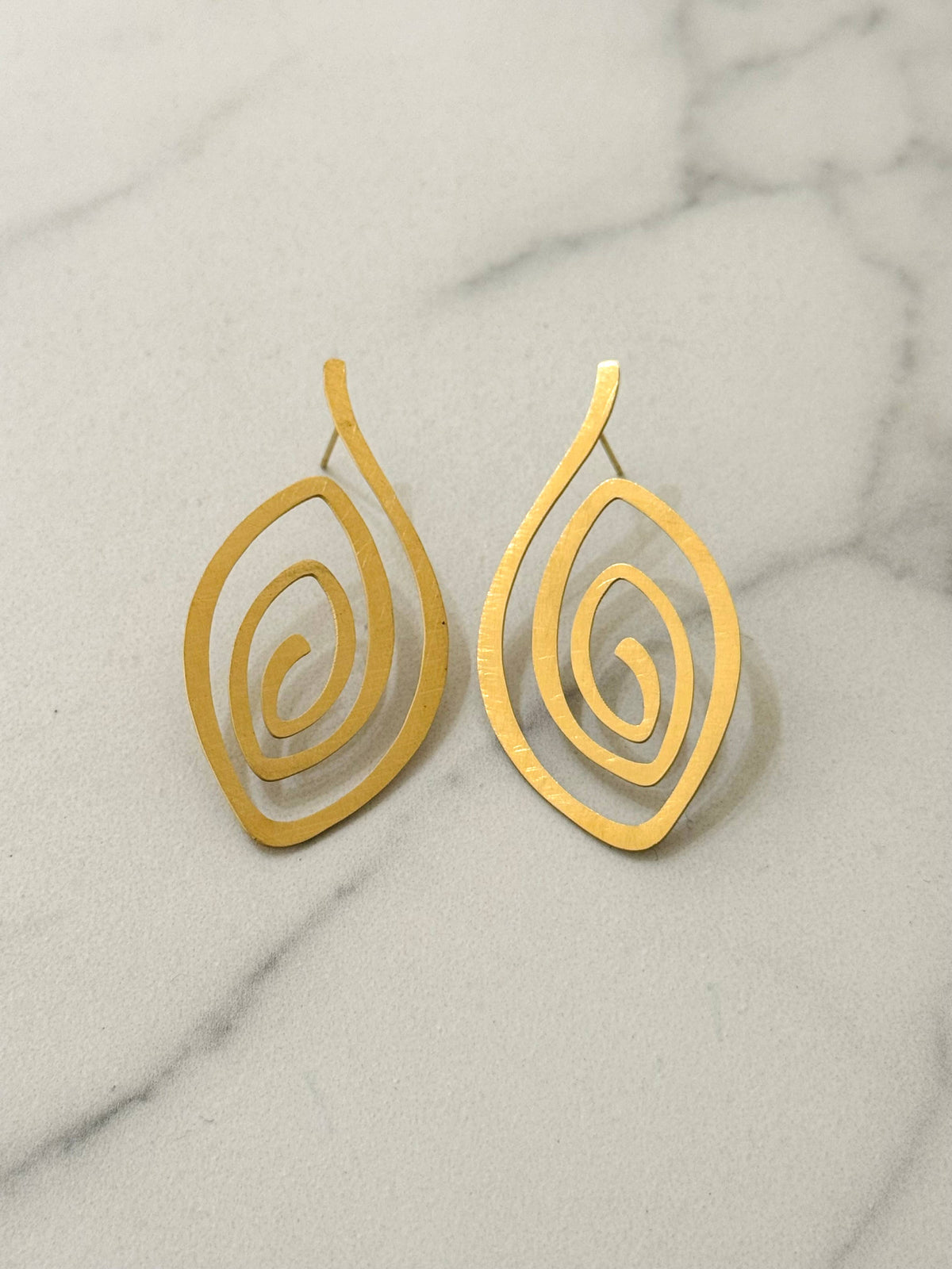 Evolution Brushed Gold Earrings  