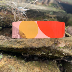 Pink + Red Line Art Bracelet – Sterling Silver, Aluminum – Atelier Modernista