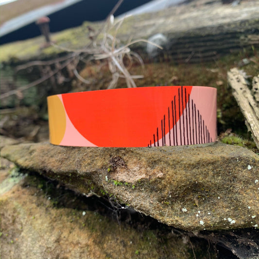 Pink + Red Line Art Bracelet – Sterling Silver, Aluminum – Atelier Modernista