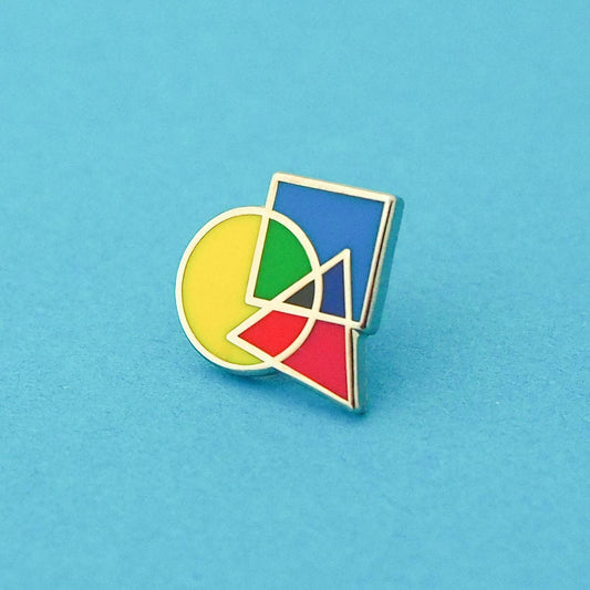 Venn Diagram Rainbow Enamel Badge
