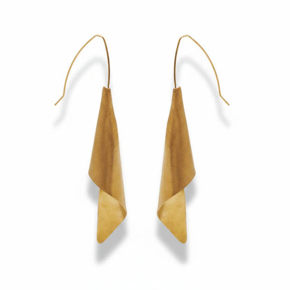 Seren Brushed Gold Stainless Steel Earrings – Earring – Atelier Modernista