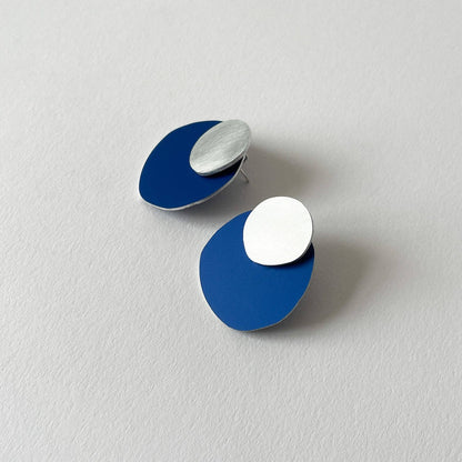 Cobalt Silver Note Earrings