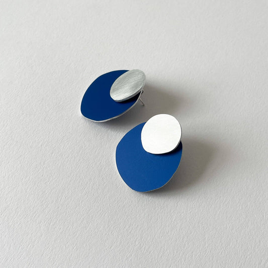 Cobalt Silver Note Earrings