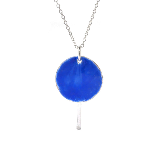 Atelier Nature Collection - Recycled Silver & Blue Enamel Reed Necklace