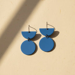 Bauhaus Earrings - Modernist Blue