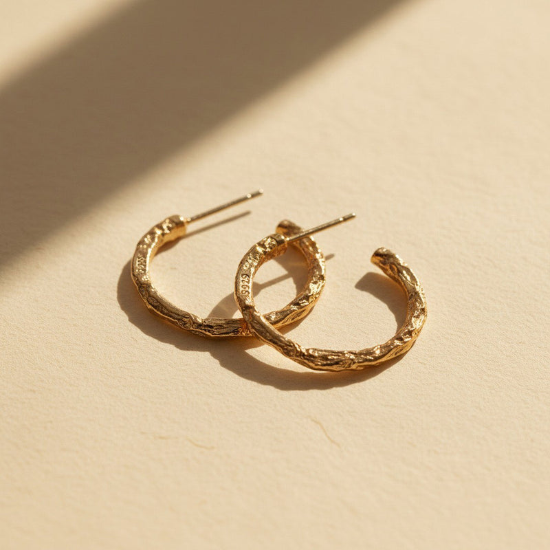 14K Gold Vermeil Hoop Earrings – 14k gold, sterling silver. – Atelier Modernista