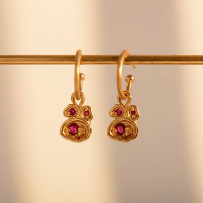 Ruby Earrings - Rubies & 14K Gold Vermeil