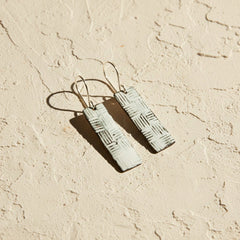 The Portico Earrings - Textured Copper & Enamel