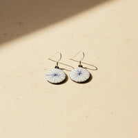 Radial Earrings - Blue & White Enamel