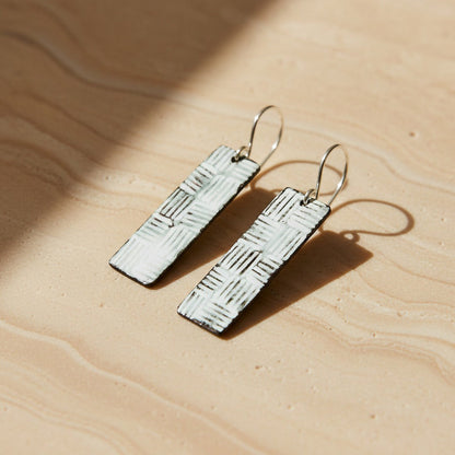 The Portico Earrings - Textured Copper & Enamel