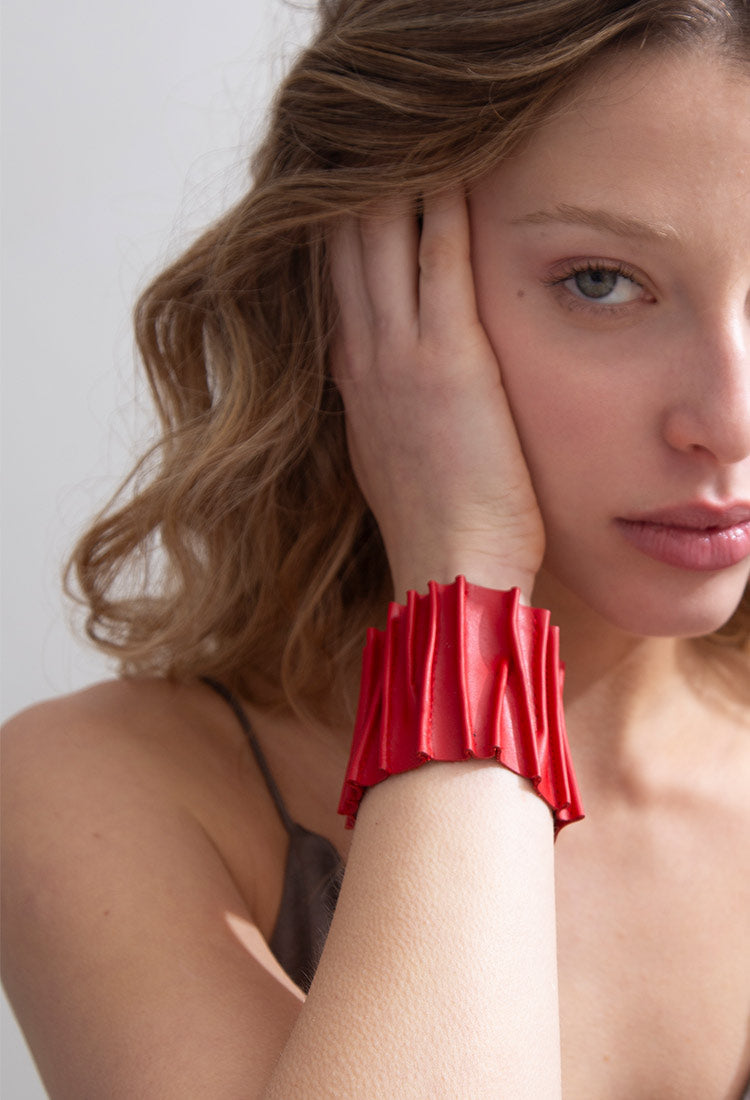 Iskin Bauhaus Bracelet - Red – Leather – Atelier Modernista