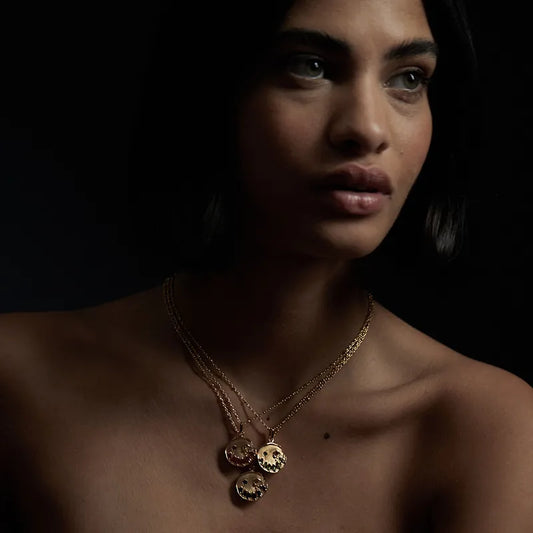 Kintsugi Silver and Garnet 'Smile' Pendant – 925 Silver, Garnets – Atelier Modernista
