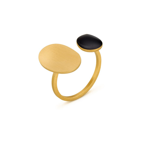Golden and Black Ring Miró Jewelry