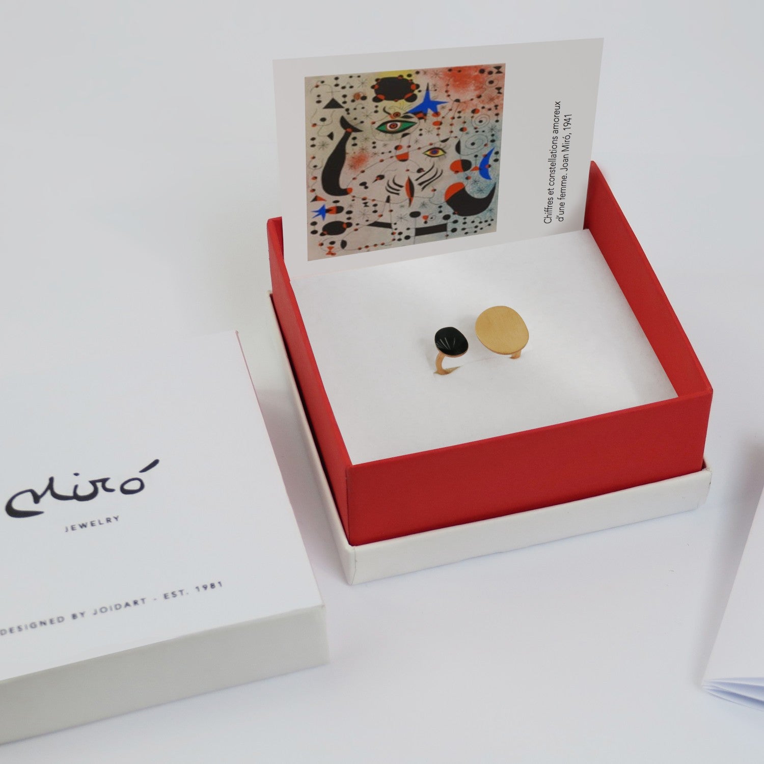 Golden and Black Ring Miró Jewelry