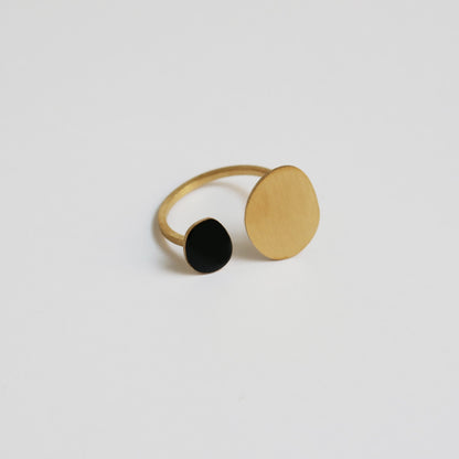 Golden and Black Ring Miró Jewelry