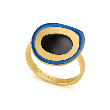 Miro Geometric Ring – Gold-plated Brass, Enamel – Atelier Modernista