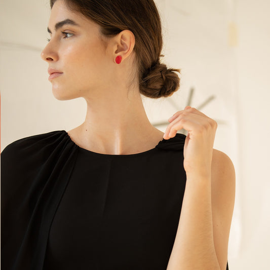Golden Earrings Miró Jewelry Red