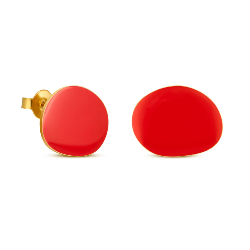 Golden Earrings Miró Jewelry Red