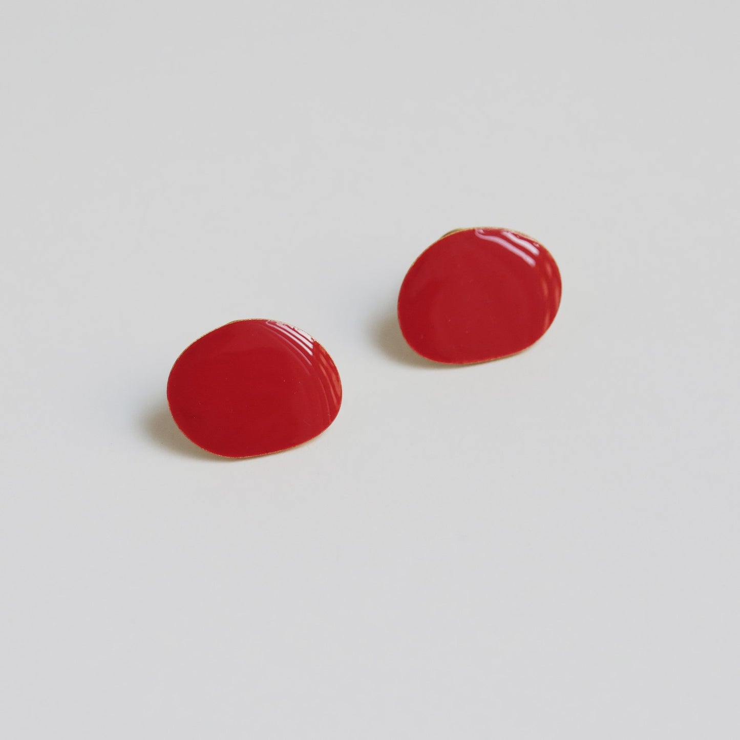 Golden Earrings Miró Jewelry Red