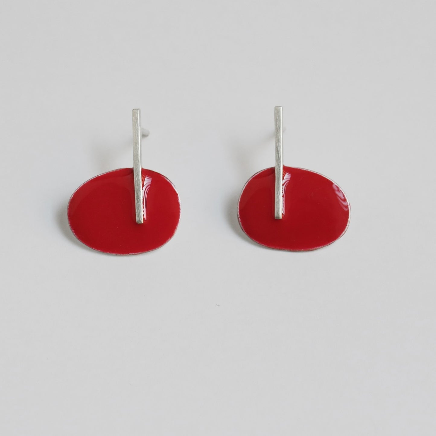 Silver-Plated Earrings Red Miró Jewelry