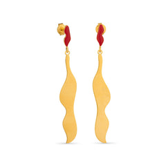 Golden Earrings Miró Jewelry Red
