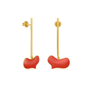 Dangling Arsenal-Red Miró Earrings