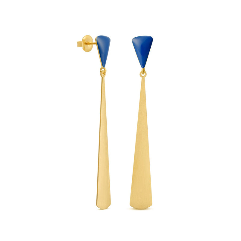 Golden Earrings Blue Miró Jewelry