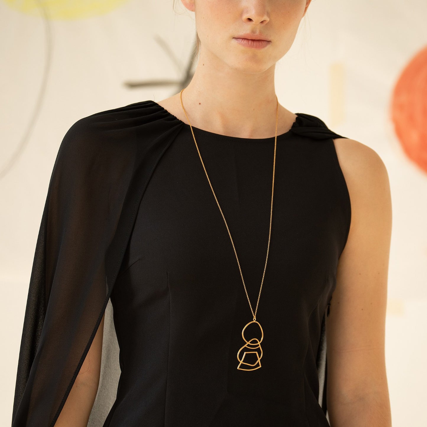 Golden Necklace Miró Jewelry Femme