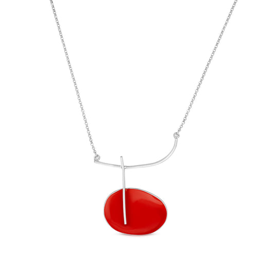 Golden Necklace Red Miró Jewelry