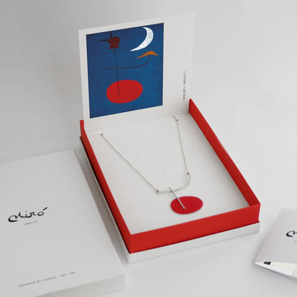 Golden Necklace Red Miró Jewelry