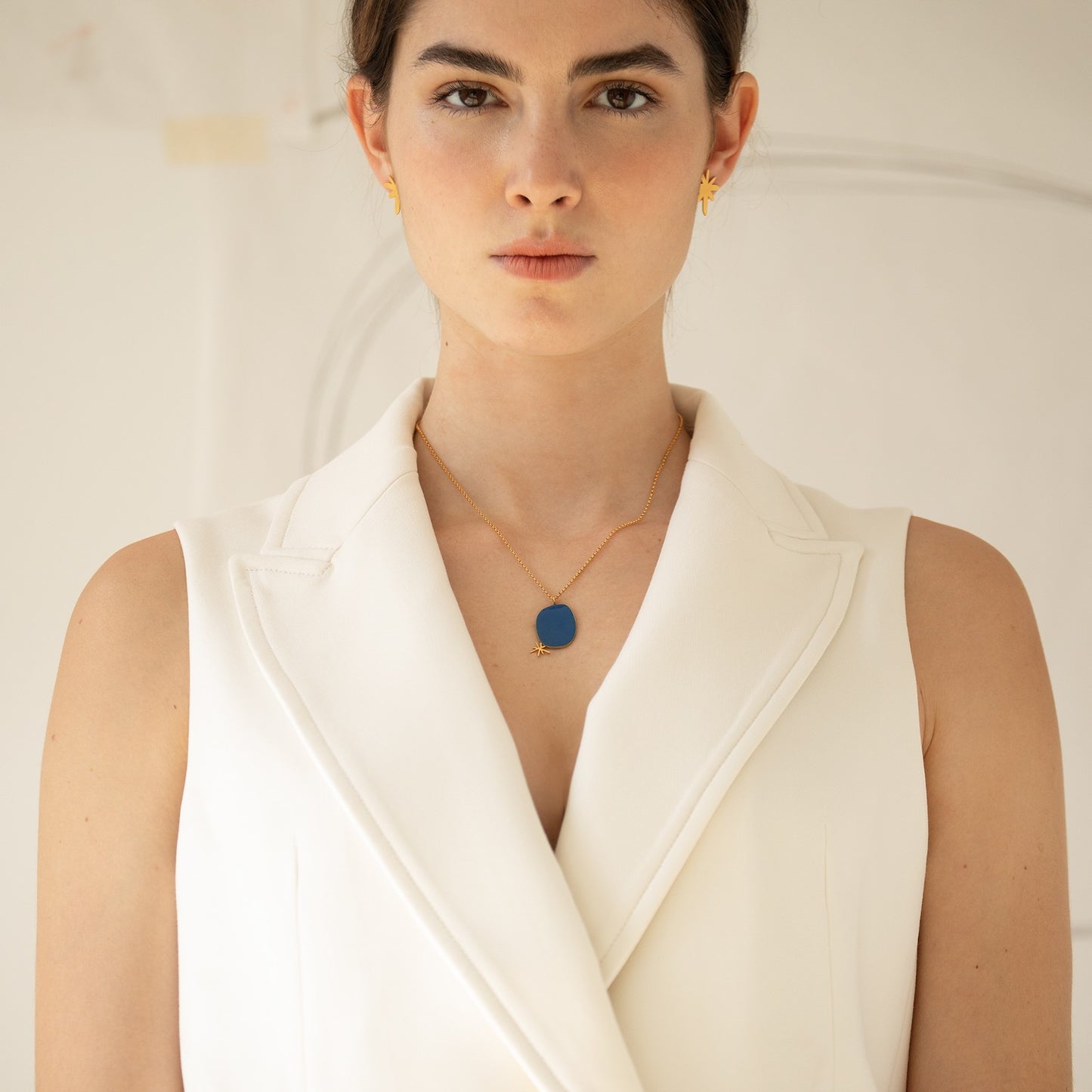 Golden Necklace Miró Jewelry Blue