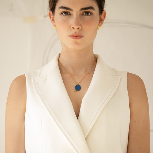 Golden Necklace Miró Jewelry Blue