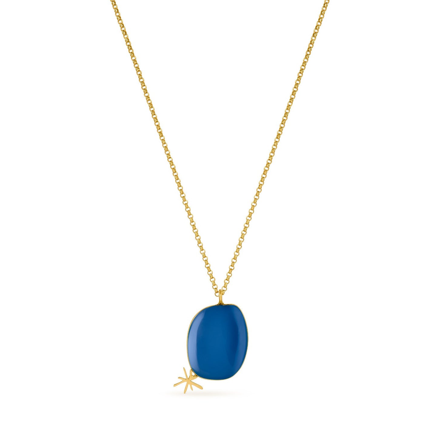 Golden Necklace Miró Jewelry Blue
