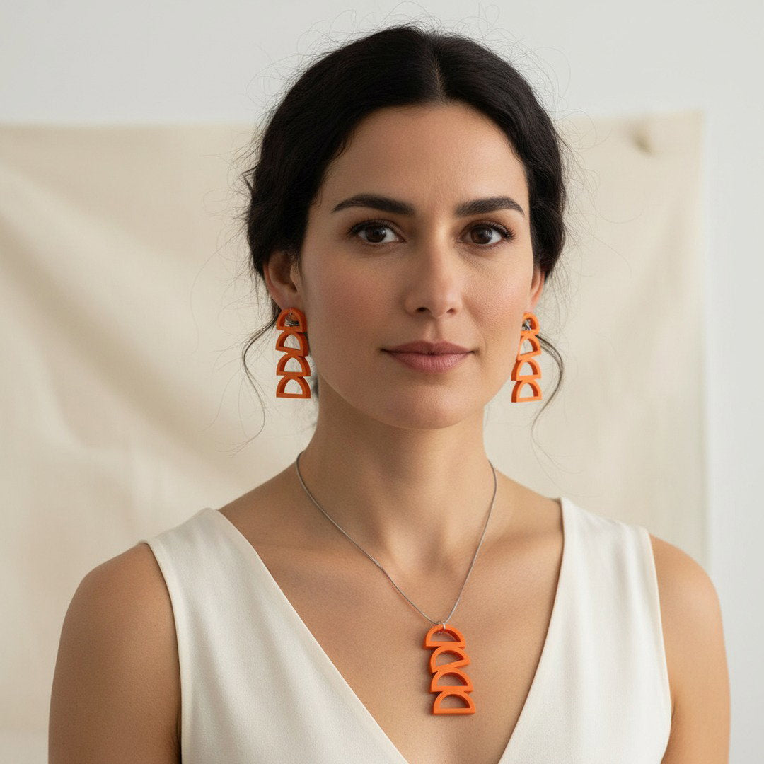 Orange Arc Necklace