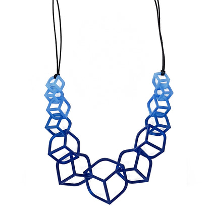 Cobalt CUBE 3-D-Printed Necklace