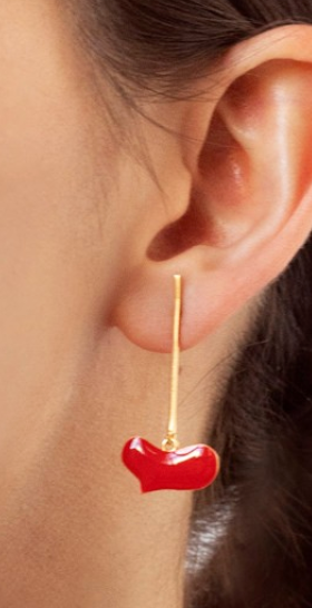 Dangling Arsenal-Red Miró Earrings