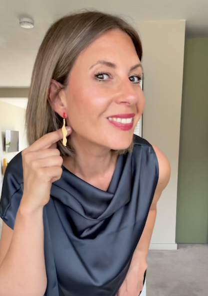 Miró 1924 Earrings in Red + Gold