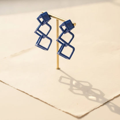 Cobalt CUBE 3-D-Printed Necklace