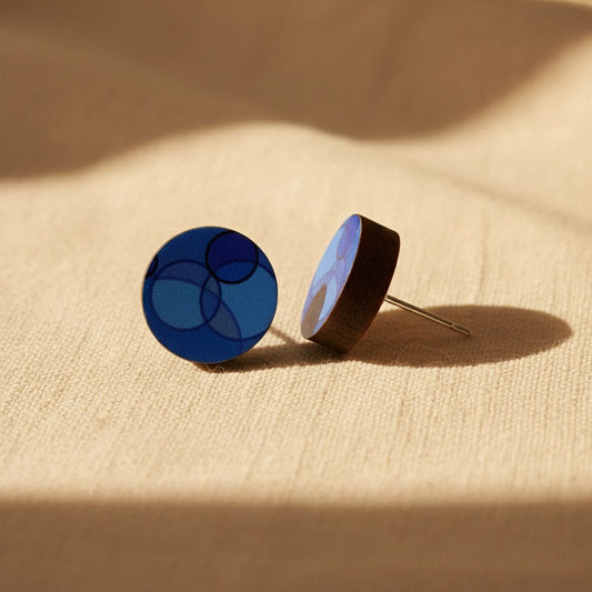 Venn Diagram Earrings (Cobalt or Green)