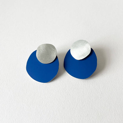Cobalt Silver Note Earrings