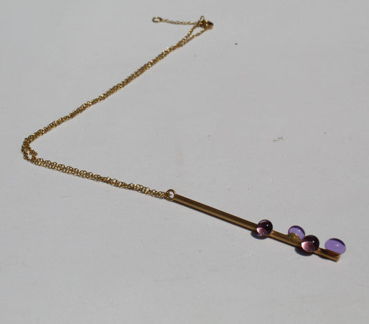 BAU DROPS GOLD pendant: Blue / Sterling silver plated – Necklace – Atelier Modernista