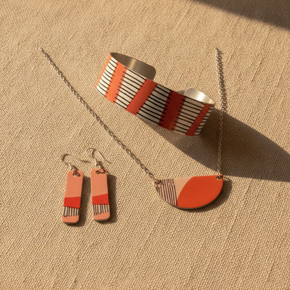 Line Art Bracelet in Red