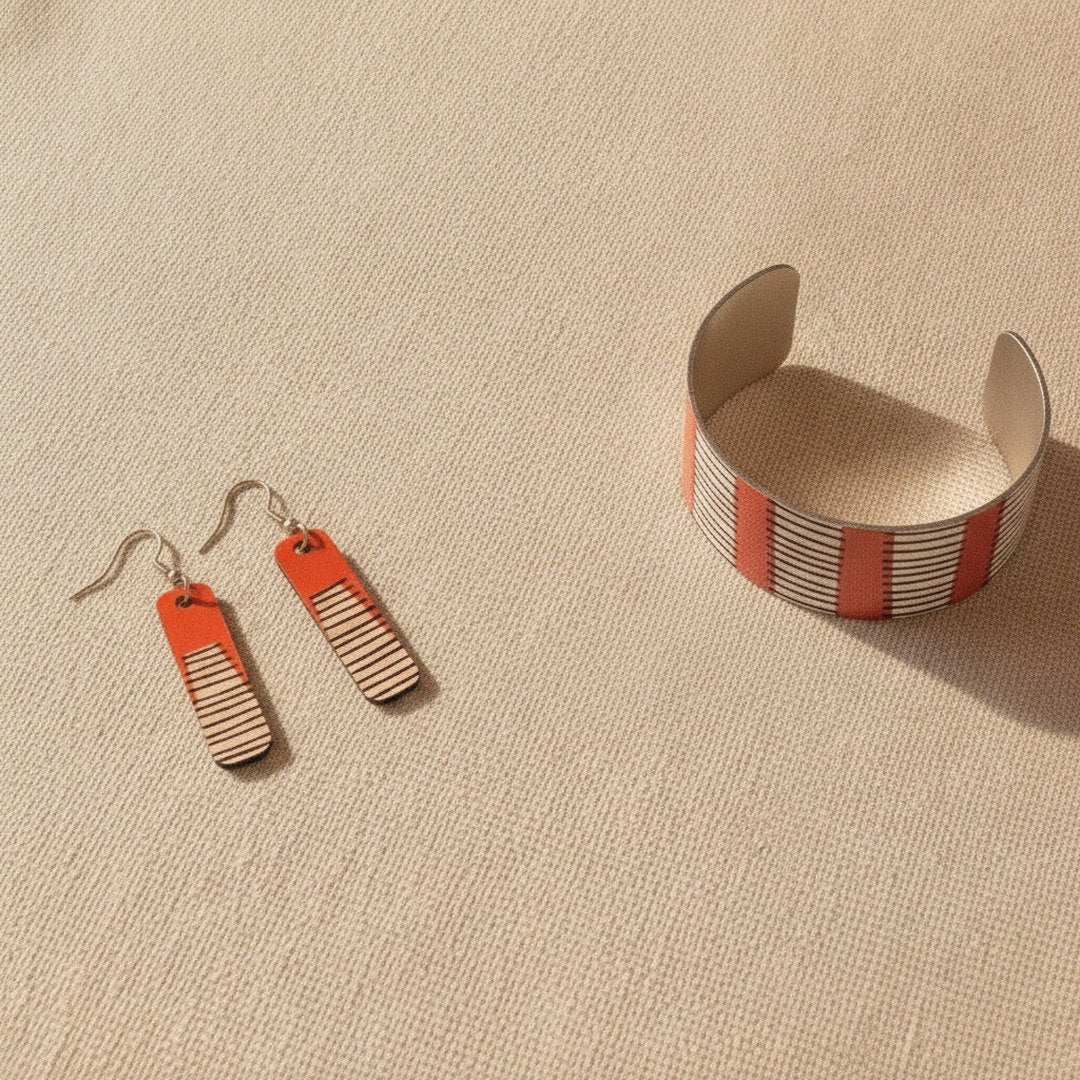 Line Art Bracelet in Red